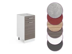 Pfannen<Vicco Küchenunterschrank R-Line Schubladenschrank für die Küche Grau/Weiß 40 cm AP Eiche