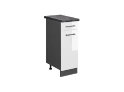 Best Vicco Küchenunterschrank R-Line Hochglanz/Anthrazit 30 cm AP Anthrazit Weiß