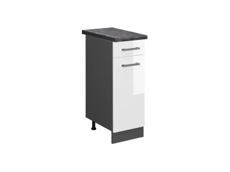 Best Vicco Küchenunterschrank R-Line Hochglanz/Anthrazit 30 cm AP Anthrazit Weiß