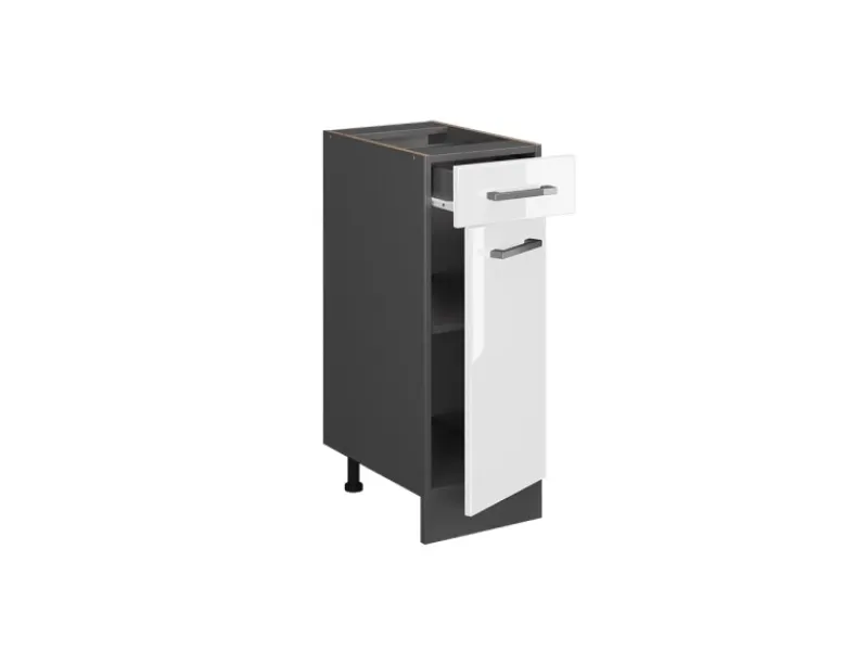 Best Vicco Küchenunterschrank R-Line Hochglanz/Anthrazit 30 cm AP Anthrazit Weiß