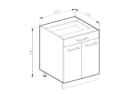 Küchenschränke<Vicco Küchenunterschrank R-Line 60 cm mit Schublade ohne Arbeitsplatte