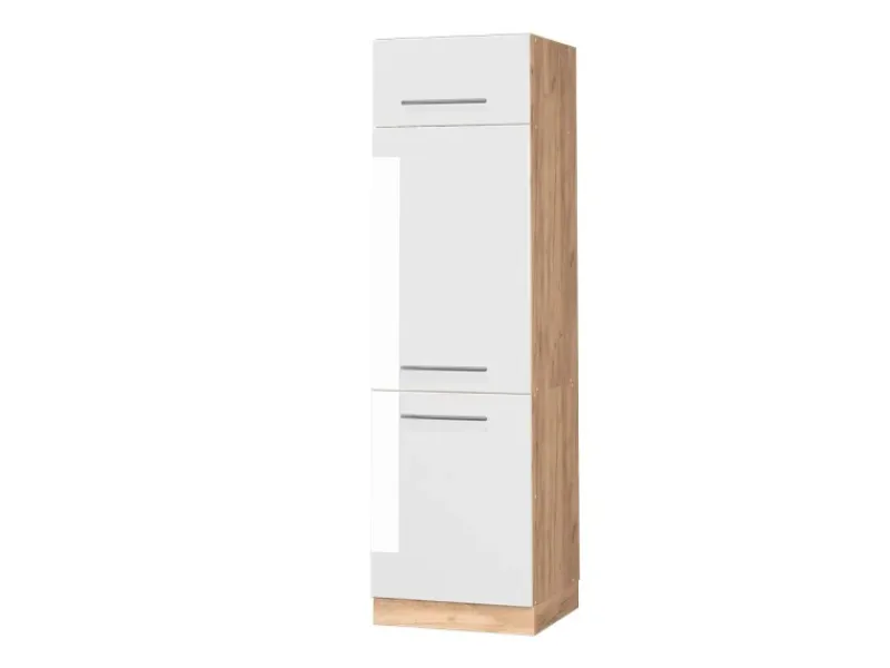 Kühlschränke<Vicco Kühlumbauschrank Fame-Line Hochglanz/Goldkraft Eiche 60 cm