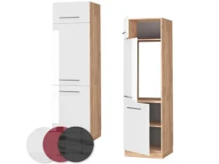 Kühlschränke<Vicco Kühlumbauschrank Fame-Line Hochglanz/Goldkraft Eiche 60 cm