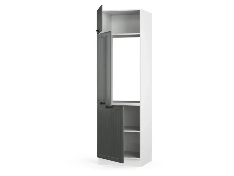 Vicco Kühlumbauschrank Fame-Line Hochschrank für die Küche Anthrazit/Weiß 60 cm Anthrazitgrau