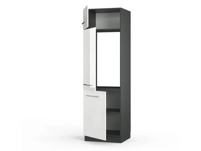 Kühlschränke|Küchenschränke<Vicco Kühlumbauschrank Fame-Line Hochschrank für die Küche Hochglanz/Anthrazit 60 cm