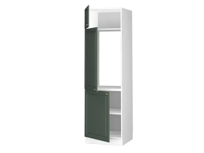 Sale Vicco Kühlumbauschrank Fame-Line Hochschrank für die Küche Grün-Gold Landhaus/Weiß 60 cm Dunkelgrün