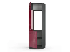 Vicco Kühlumbauschrank Fame-Line Hochschrank für die Küche Bordeaux Hochglanz/Anthrazit 60 cm< Kühlschränke|Küchenschränke