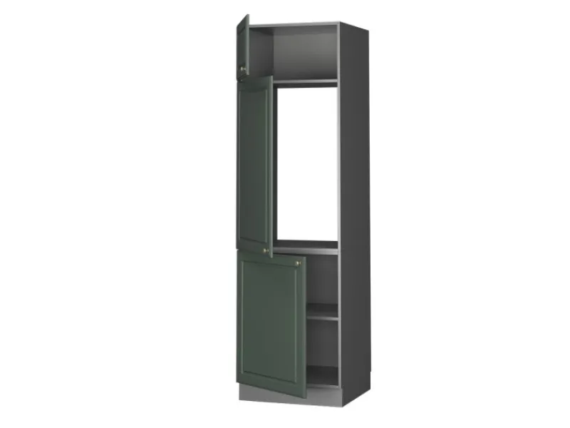 Vicco Kühlumbauschrank Fame-Line Hochschrank für die Küche Grün-Gold Landhaus/Anthrazit 60 cm< Kühlschränke