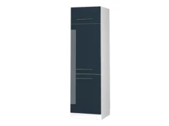 Outlet Vicco Kühlumbauschrank Fame-Line Hochschrank für die Küche Hochglanz/Weiß 60 cm Dunkelblau