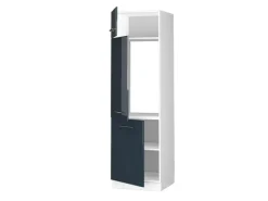 Outlet Vicco Kühlumbauschrank Fame-Line Hochschrank für die Küche Hochglanz/Weiß 60 cm Dunkelblau