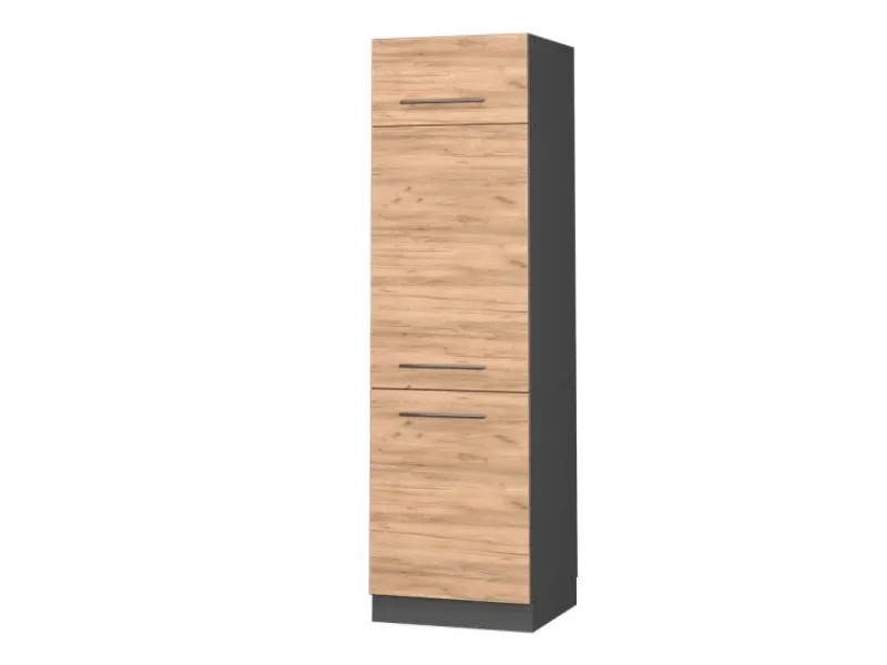Vicco Kühlumbauschrank Fame-Line Hochschrank für die Küche Goldkraft /Anthrazit 60 cm< Kühlschränke|Küchenschränke