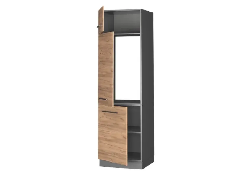 Vicco Kühlumbauschrank Fame-Line Hochschrank für die Küche Goldkraft /Anthrazit 60 cm< Kühlschränke|Küchenschränke