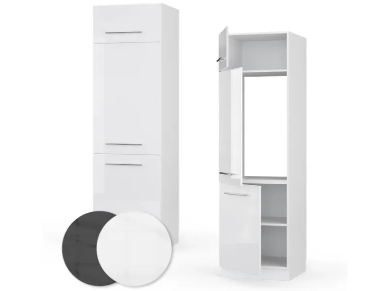 Vicco Kühlumbauschrank Fame-Line Hochschrank für die Küche Hochglanz/ 60 cm< Kühlschränke|Küchenschränke