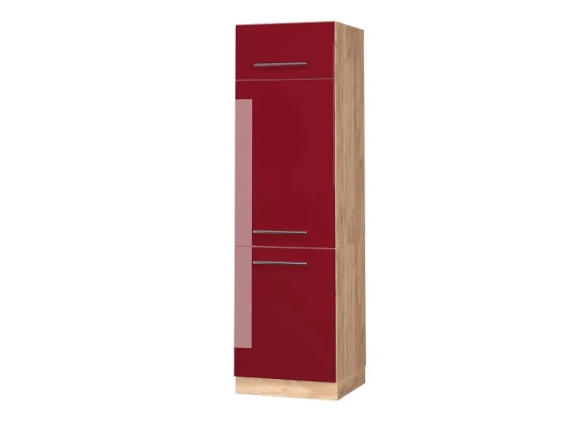 Kühlschränke<Vicco Kühlumbauschrank Fame-Line Bordeaux Hochglanz/Goldkraft Eiche 60 cm