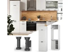 Online Vicco Kühlumbauschrank Fame-Line Hochschrank für die Küche Landhaus/ 60 cm Weiß