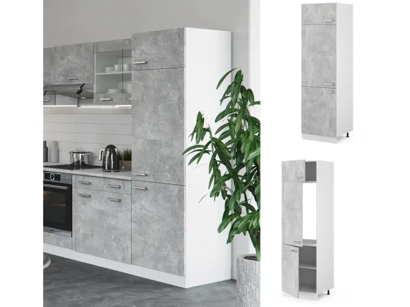 Vicco Kühlumbauschrank R-Line Hochschrank für die Küche /Weiß 60 cm< Kühlschränke