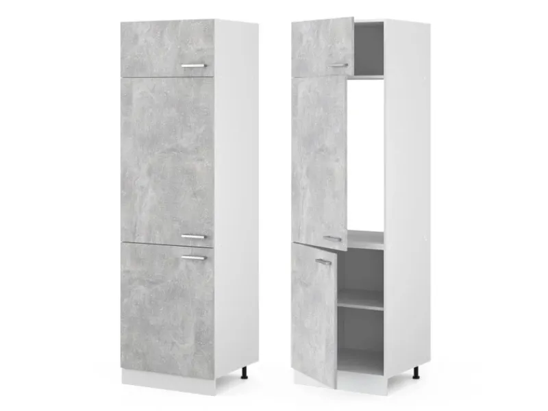 Vicco Kühlumbauschrank R-Line Hochschrank für die Küche /Weiß 60 cm< Kühlschränke