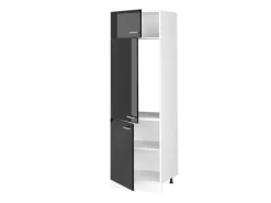 Kühlschränke|Küchenschränke<Vicco Kühlumbauschrank R-Line Hochschrank für die Küche Schwarz Hochglanz/Weiß 60 cm
