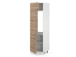 Kühlschränke|Küchenschränke<Vicco Kühlumbauschrank R-Line Hochschrank für die Küche Sonoma/Weiß 60 cm