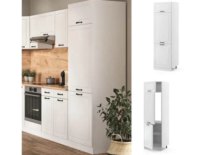 Küchenschränke|Kühlschränke<Vicco Kühlumbauschrank R-Line Hochschrank für die Küche Landhaus/ 60 cm