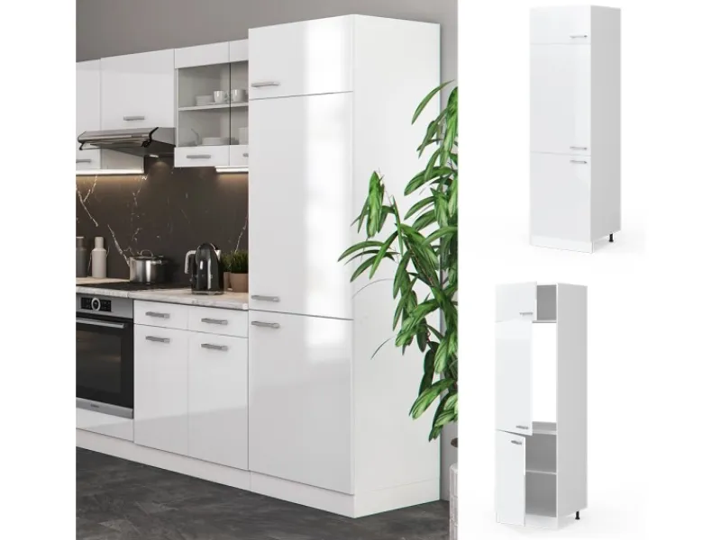 Kühlschränke<Vicco Kühlumbauschrank R-Line Hochschrank für die Küche Hochglanz/ 60 cm
