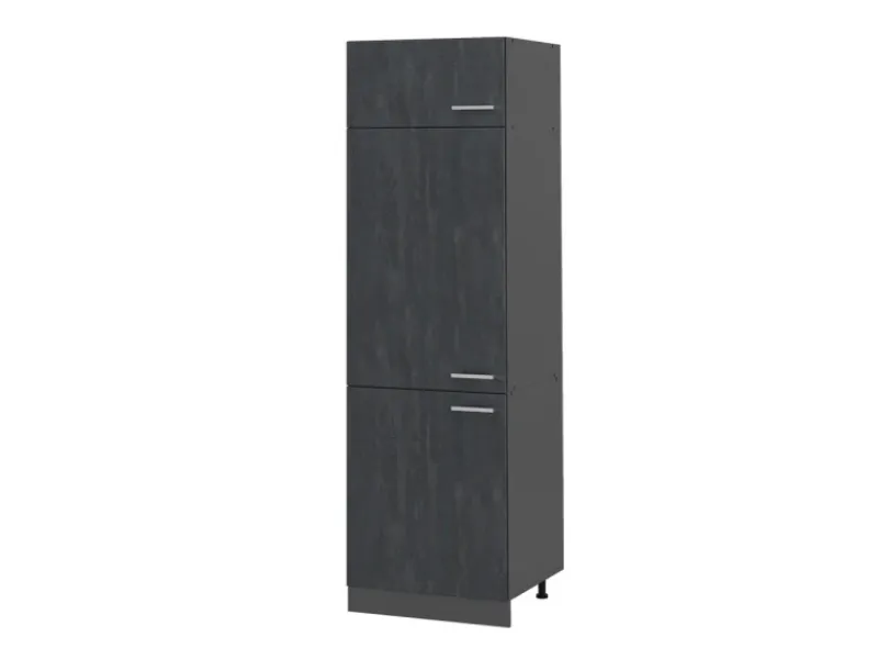 Vicco Kühlumbauschrank R-Line Hochschrank für die Küche Schwarz Beton/Anthrazit 60 cm< Kühlschränke|Küchenschränke