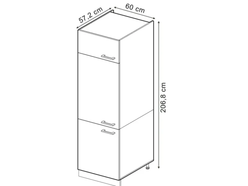 Online Vicco Kühlumbauschrank R-Line Hochschrank für die Küche Schwarz Hochglanz/Anthrazit 60 cm Schwarz Glänzend