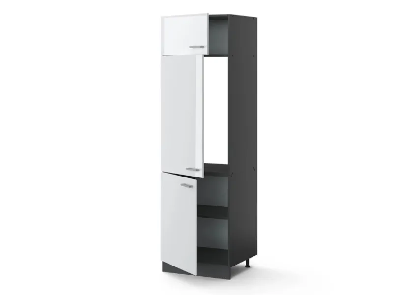 Vicco Kühlumbauschrank R-Line Hochschrank für die Küche Hochglanz/Anthrazit 60 cm< Pantryküchen|Kühlschränke