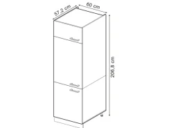 Vicco Kühlumbauschrank R-Line Hochschrank für die Küche Bordeaux Hochglanz/Anthrazit 60 cm< Kühlschränke|Küchenschränke