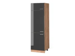 Vicco Kühlumbauschrank R-Line Hochglanz/Goldkraft Eiche 60 cm< Kühlschränke