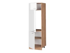 Kühlschränke|Küchenschränke<Vicco Kühlumbauschrank R-Line Hochschrank für die Küche Hochglanz/Goldkraft Eiche 60 cm