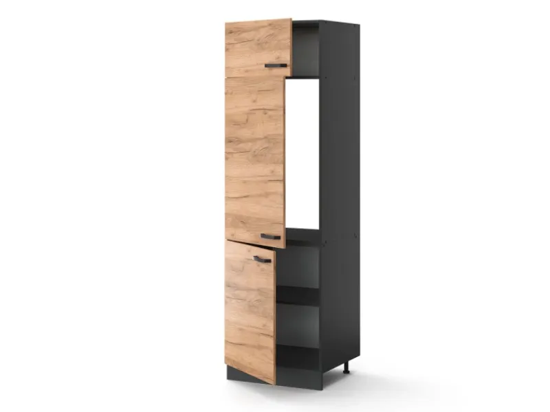 Kühlschränke<Vicco Kühlumbauschrank R-Line Hochschrank für die Küche Goldkraft /Anthrazit 60 cm