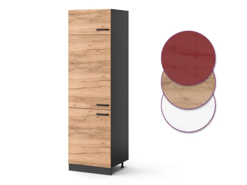 Kühlschränke<Vicco Kühlumbauschrank R-Line Hochschrank für die Küche Goldkraft /Anthrazit 60 cm