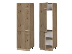 Kühlschränke|Küchenschränke<Vicco Kühlumbauschrank R-Line Hochschrank für die Küche Artisan-Eiche/Goldkraft Eiche 60 cm
