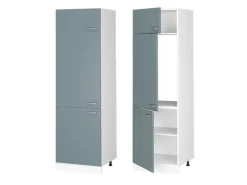 Küchenschränke<Vicco Kühlumbauschrank R-Line Hochschrank für die Küche Blau-Grau/Weiß 60 cm