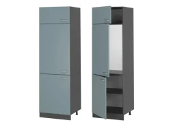 Sale Vicco Kühlumbauschrank R-Line Hochschrank für die Küche Blau-Grau/Anthrazit 60 cm Blaugrau