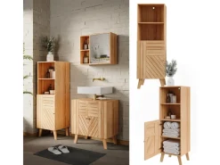 Outlet Vicco Midischrank Lucie Bambus 40 x 124 cm Gelb