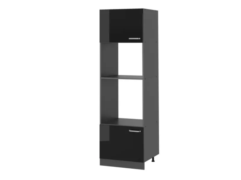 Vicco Mikrowellenschrank R-Line Küchenregal für die Mikrowelle Schwarz Hochglanz/Anthrazit 60 cm< Küchenregale|Küchenschränke