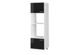 Vicco Mikrowellenschrank R-Line Küchenregal für die Mikrowelle Schwarz Hochglanz/Weiß 60 cm< Küchenregale