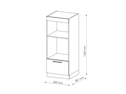 Einbauküchen|Küchenschränke<Vicco Mikrowellenschrank Fame-Line Grün-Gold Landhaus/Anthrazit 60 cm Offen