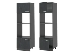 Clearance Vicco Mikrowellenschrank R-Line Küchenregal für die Mikrowelle Schwarz Beton/Anthrazit 60 cm Beton Anthrazit