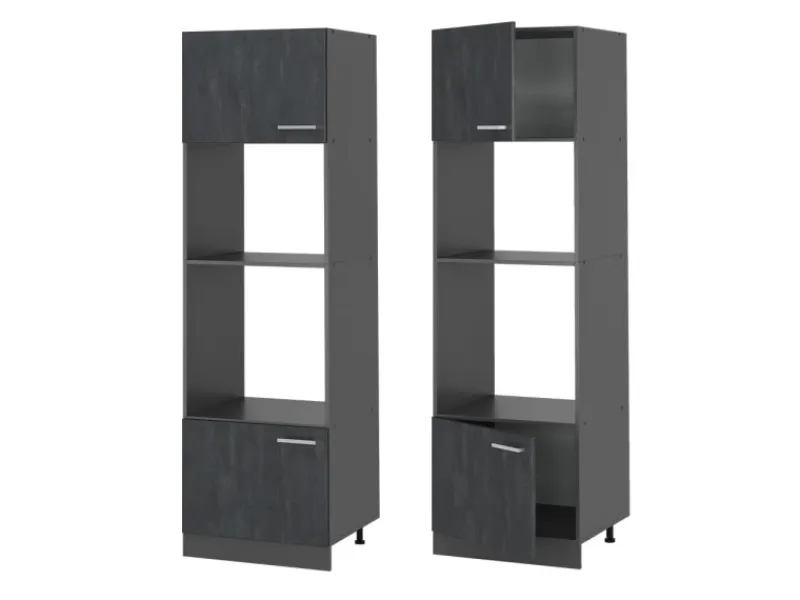 Clearance Vicco Mikrowellenschrank R-Line Küchenregal für die Mikrowelle Schwarz Beton/Anthrazit 60 cm Beton Anthrazit