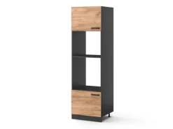 Discount Vicco Mikrowellenschrank R-Line Küchenregal für die Mikrowelle Goldkraft /Anthrazit 60 cm Eiche