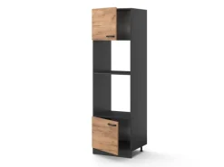 Discount Vicco Mikrowellenschrank R-Line Küchenregal für die Mikrowelle Goldkraft /Anthrazit 60 cm Eiche