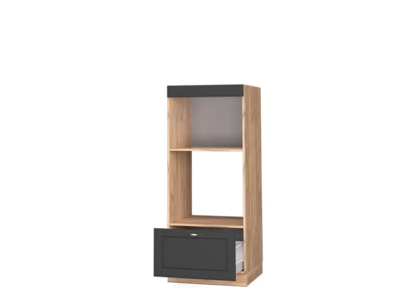 Clearance Vicco Mikrowellenschrank Fame-Line -Gold/Goldkraft Eiche 60 cm Offen Anthrazit