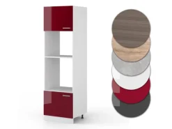 Küchenregale<Vicco Mikrowellenschrank R-Line Küchenregal für die Mikrowelle Bordeaux Hochglanz/Weiß 60 cm