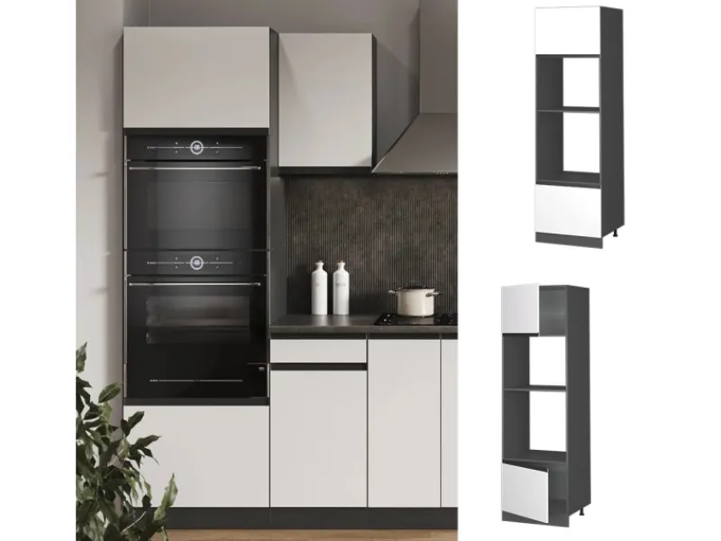 Vicco Mikrowellenschrank R-Line Küchenregal für die Mikrowelle /Anthrazit 60 cm J-Shape< Küchenregale