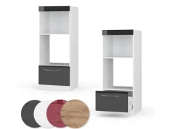 Online Vicco Mikrowellenschrank Fame-Line Hochglanz/Weiß 60 cm Offen Anthrazit