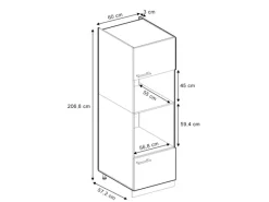 Best Vicco Mikrowellenschrank R-Line Hochglanz/Goldkraft Eiche 60 cm Anthrazit