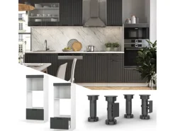 Vicco Mikrowellenschrank Fame-Line Küchenregal für die Mikrowelle Anthrazit/Weiß 60 cm Offen< Küchenregale